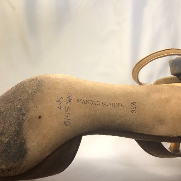 Manolo Blahnik Camel Suede Slingbacks - Picture 4 of 6